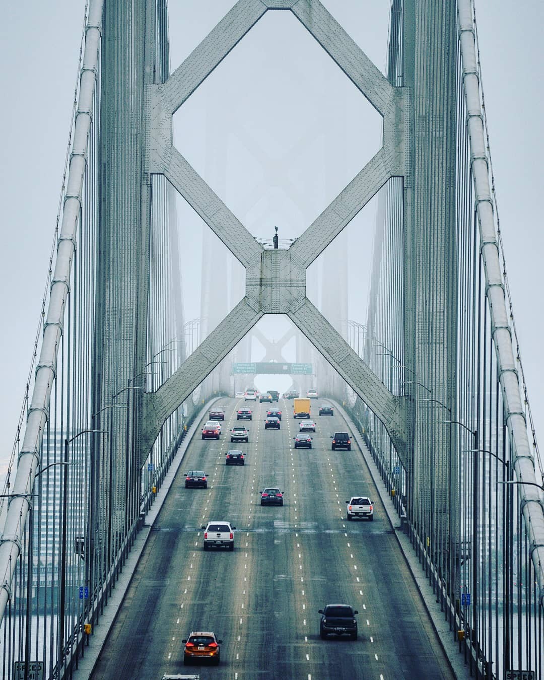 Downtown under fog